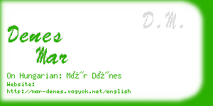 denes mar business card